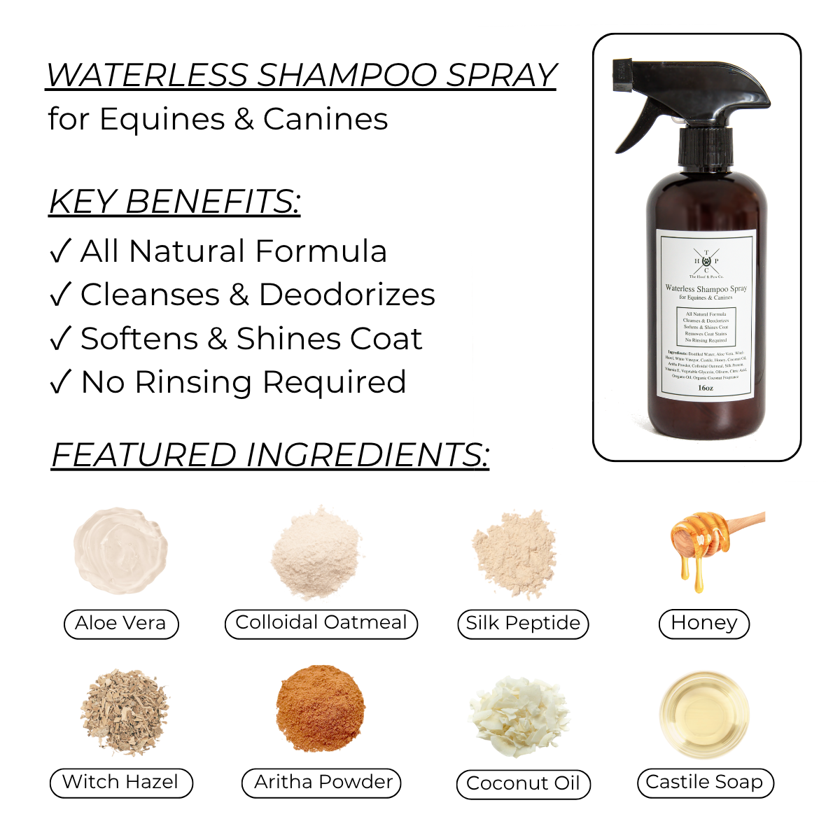 Waterless Shampoo Spray for Dogs & Horses